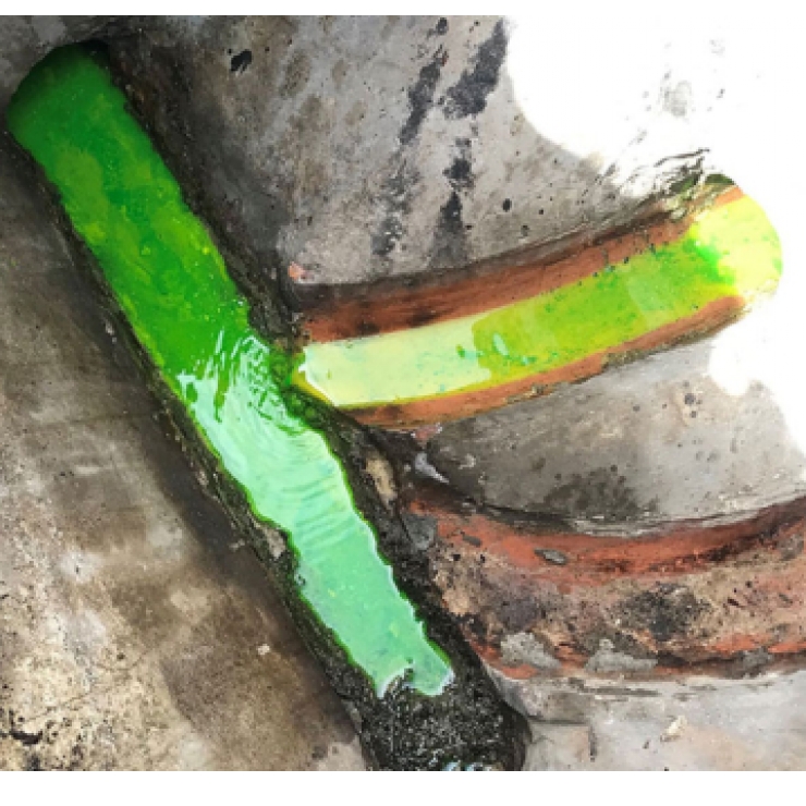 Drain Tracing in Manhole - green